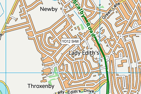YO12 5HW map - OS VectorMap District (Ordnance Survey)
