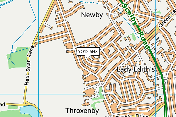 YO12 5HX map - OS VectorMap District (Ordnance Survey)
