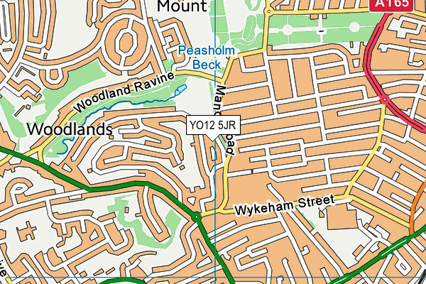 YO12 5JR map - OS VectorMap District (Ordnance Survey)