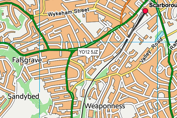 YO12 5JZ map - OS VectorMap District (Ordnance Survey)