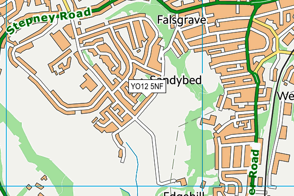 YO12 5NF map - OS VectorMap District (Ordnance Survey)