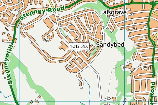 YO12 5NX map - OS VectorMap District (Ordnance Survey)