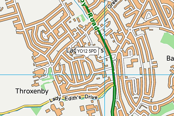 YO12 5PD map - OS VectorMap District (Ordnance Survey)