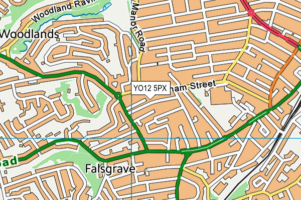 YO12 5PX map - OS VectorMap District (Ordnance Survey)