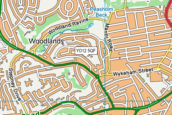 YO12 5QF map - OS VectorMap District (Ordnance Survey)