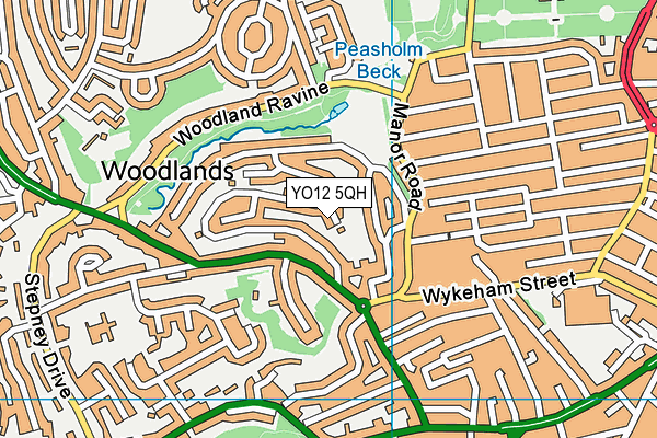 YO12 5QH map - OS VectorMap District (Ordnance Survey)