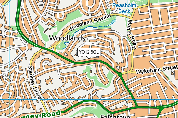 YO12 5QL map - OS VectorMap District (Ordnance Survey)