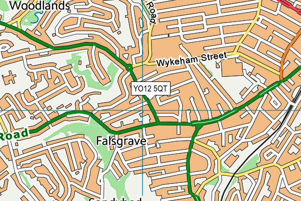 YO12 5QT map - OS VectorMap District (Ordnance Survey)