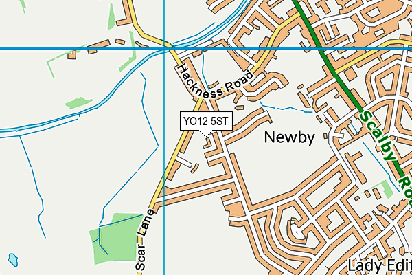 YO12 5ST map - OS VectorMap District (Ordnance Survey)