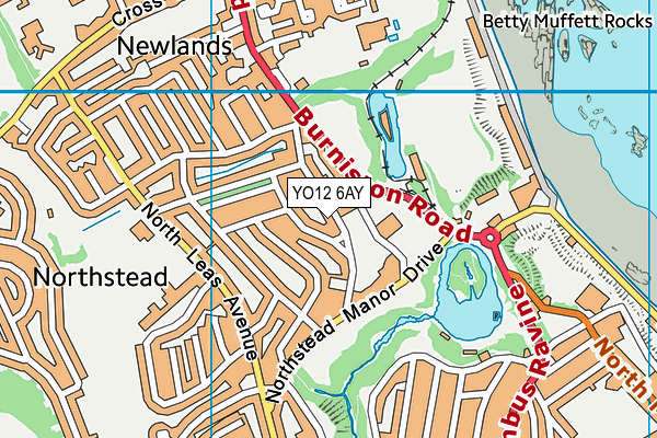 YO12 6AY map - OS VectorMap District (Ordnance Survey)