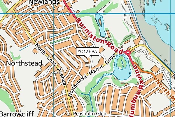 YO12 6BA map - OS VectorMap District (Ordnance Survey)