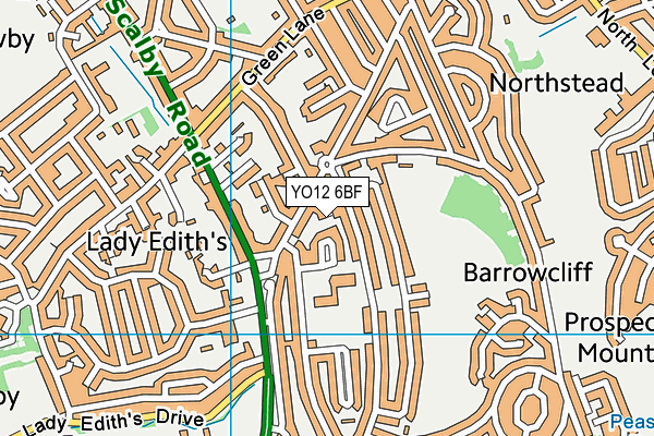 YO12 6BF map - OS VectorMap District (Ordnance Survey)