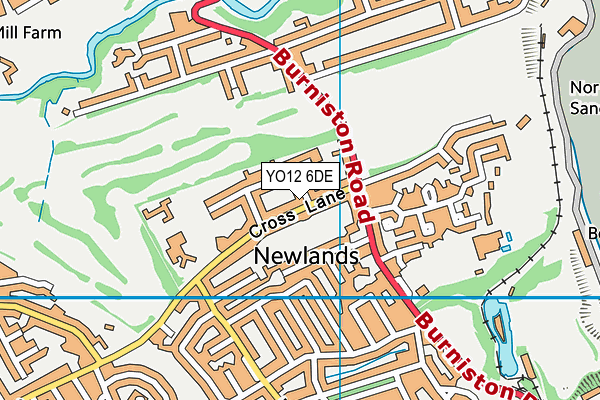 YO12 6DE map - OS VectorMap District (Ordnance Survey)