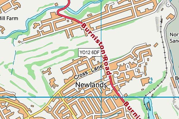 YO12 6DF map - OS VectorMap District (Ordnance Survey)