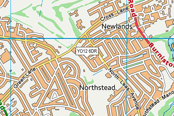 YO12 6DR map - OS VectorMap District (Ordnance Survey)