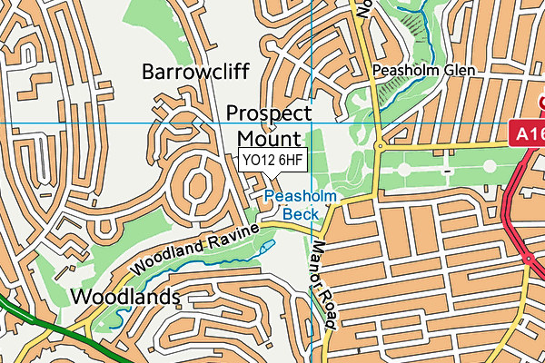 YO12 6HF map - OS VectorMap District (Ordnance Survey)