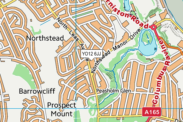 YO12 6JJ map - OS VectorMap District (Ordnance Survey)