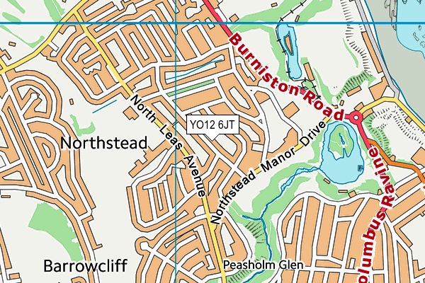 YO12 6JT map - OS VectorMap District (Ordnance Survey)