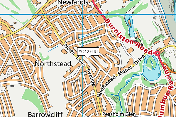 YO12 6JU map - OS VectorMap District (Ordnance Survey)