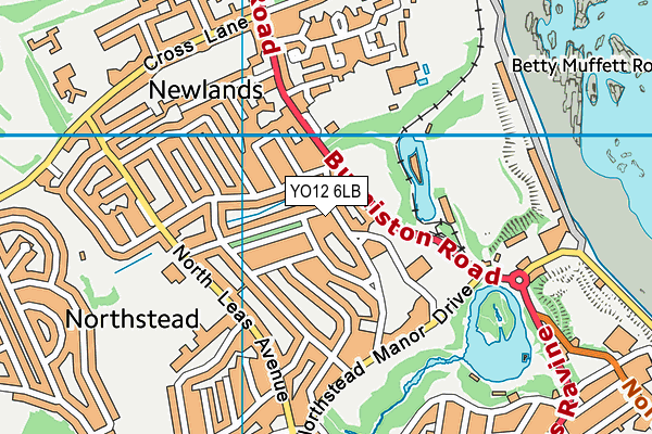 YO12 6LB map - OS VectorMap District (Ordnance Survey)