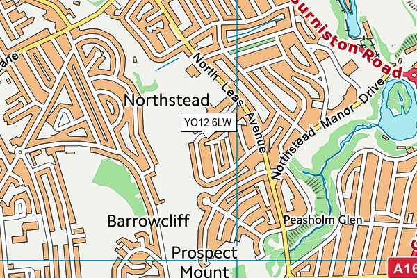 YO12 6LW map - OS VectorMap District (Ordnance Survey)