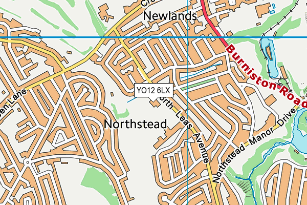 YO12 6LX map - OS VectorMap District (Ordnance Survey)