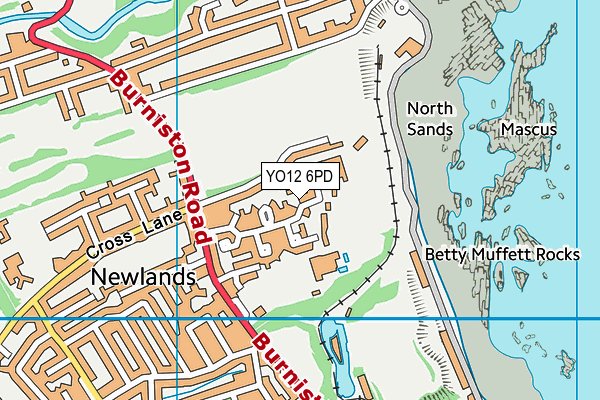 YO12 6PD map - OS VectorMap District (Ordnance Survey)