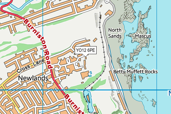 YO12 6PE map - OS VectorMap District (Ordnance Survey)