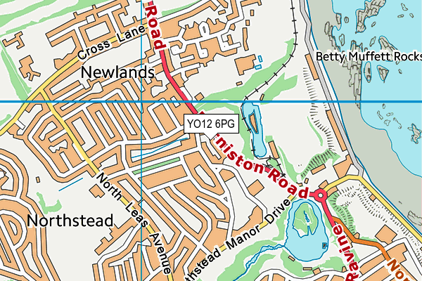 YO12 6PG map - OS VectorMap District (Ordnance Survey)