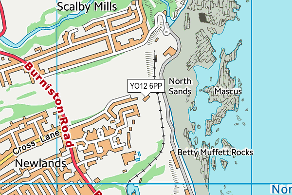 YO12 6PP map - OS VectorMap District (Ordnance Survey)