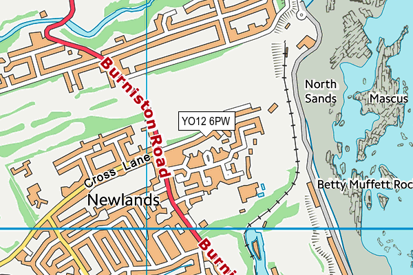 YO12 6PW map - OS VectorMap District (Ordnance Survey)