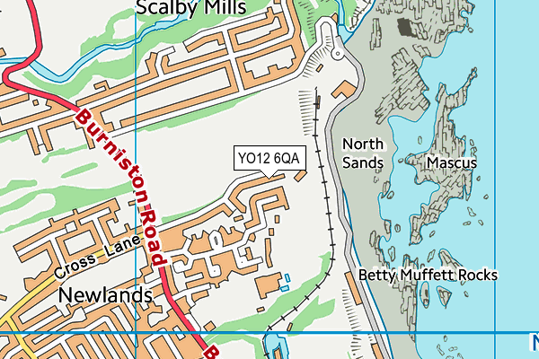 YO12 6QA map - OS VectorMap District (Ordnance Survey)