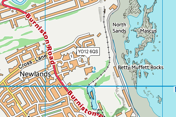 YO12 6QS map - OS VectorMap District (Ordnance Survey)