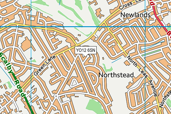 YO12 6SN map - OS VectorMap District (Ordnance Survey)