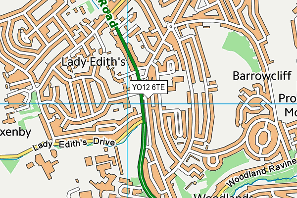 YO12 6TE map - OS VectorMap District (Ordnance Survey)