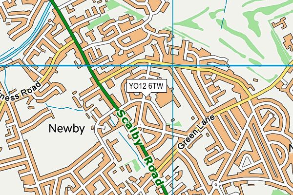 YO12 6TW map - OS VectorMap District (Ordnance Survey)