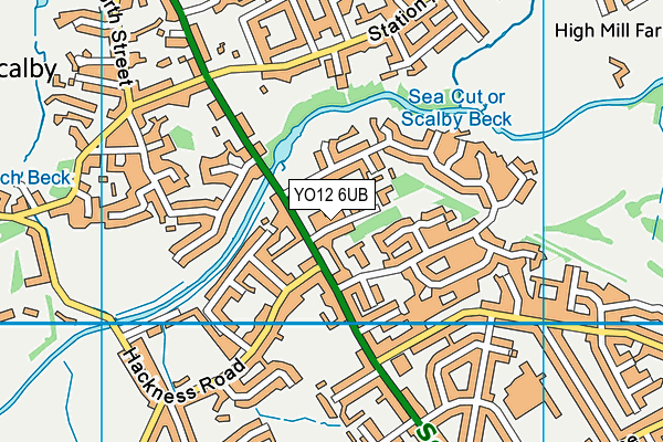 YO12 6UB map - OS VectorMap District (Ordnance Survey)