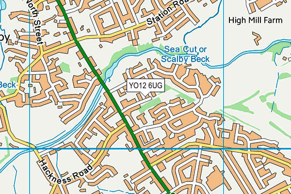 YO12 6UG map - OS VectorMap District (Ordnance Survey)