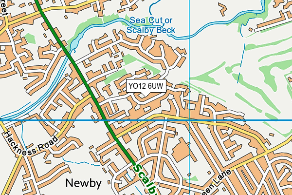 YO12 6UW map - OS VectorMap District (Ordnance Survey)