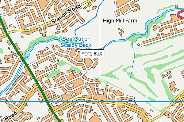 YO12 6UX map - OS VectorMap District (Ordnance Survey)