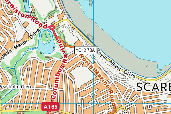 YO12 7BA map - OS VectorMap District (Ordnance Survey)