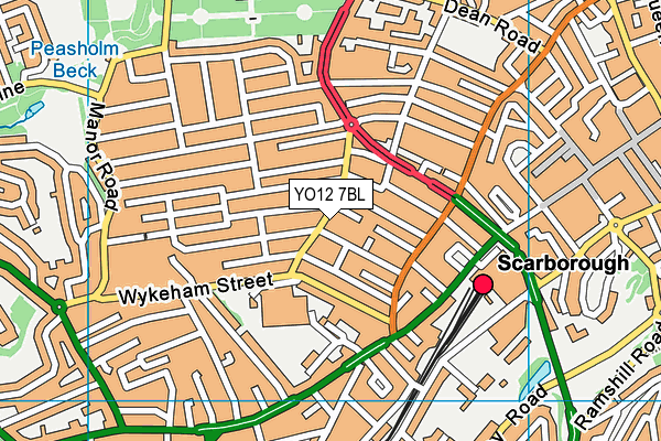 YO12 7BL map - OS VectorMap District (Ordnance Survey)