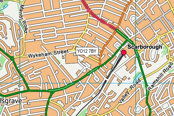 YO12 7BY map - OS VectorMap District (Ordnance Survey)