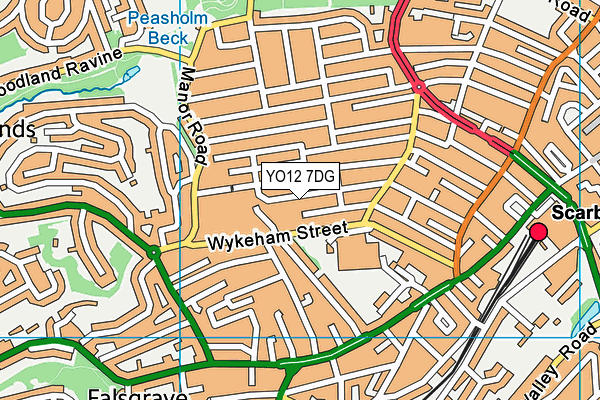 YO12 7DG map - OS VectorMap District (Ordnance Survey)