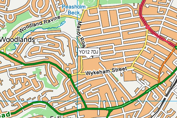 YO12 7DJ map - OS VectorMap District (Ordnance Survey)