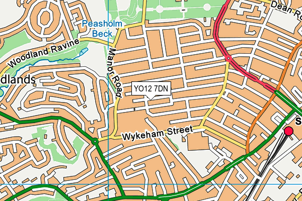 YO12 7DN map - OS VectorMap District (Ordnance Survey)