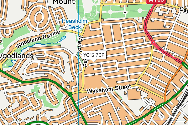 YO12 7DP map - OS VectorMap District (Ordnance Survey)
