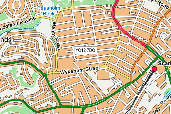 YO12 7DQ map - OS VectorMap District (Ordnance Survey)