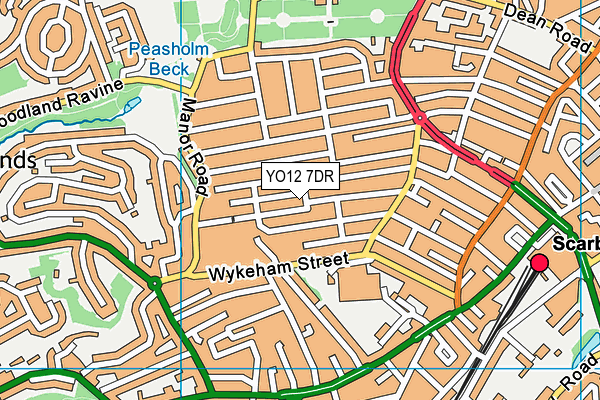 YO12 7DR map - OS VectorMap District (Ordnance Survey)