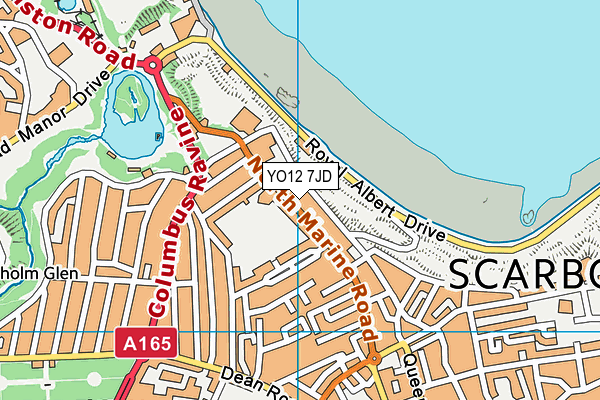 YO12 7JD map - OS VectorMap District (Ordnance Survey)